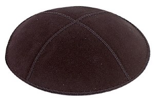 Picture of Black Suede Kippah Large